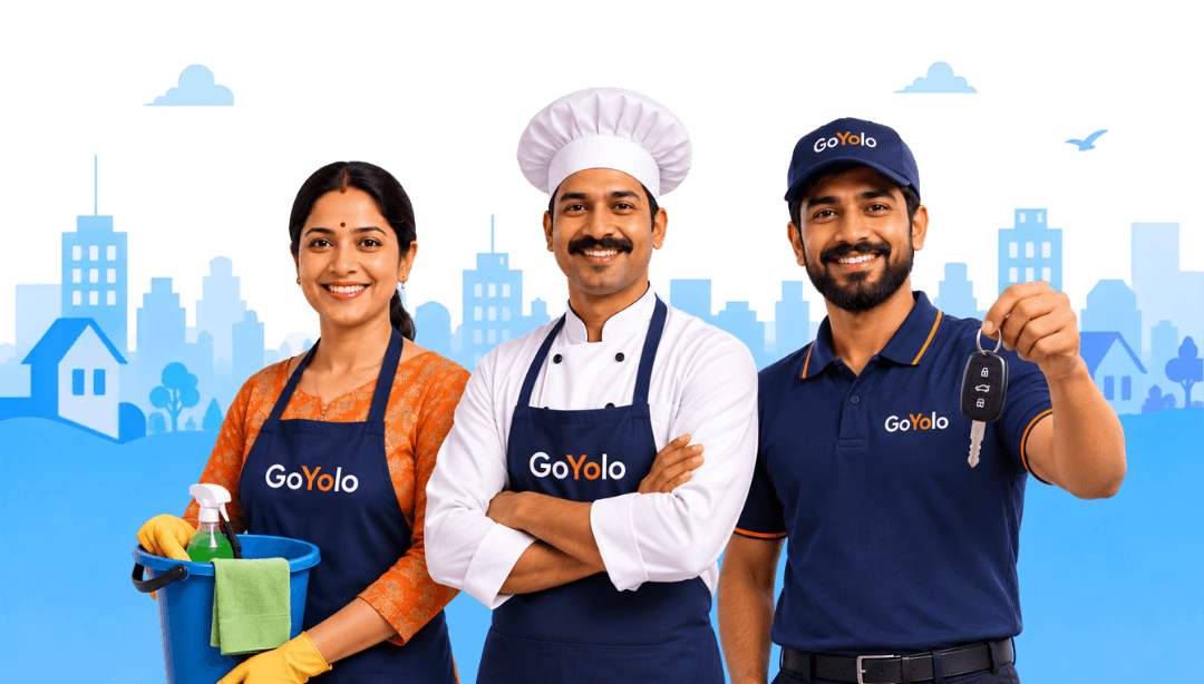 GoYolo verified partners: housekeeper, cook, and driver