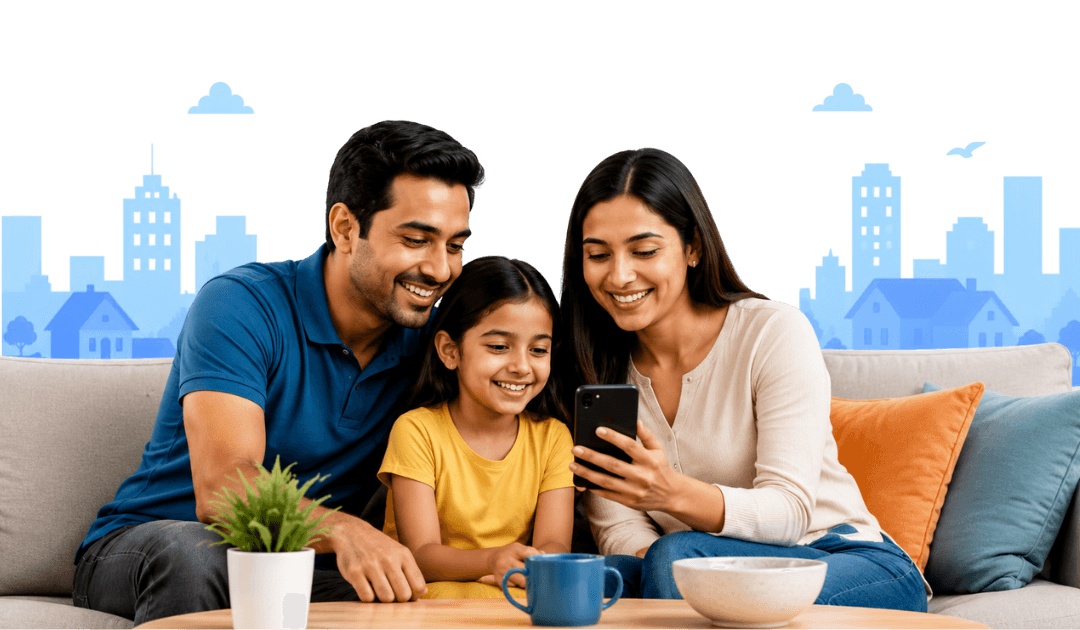 A family using the GoYolo app at home